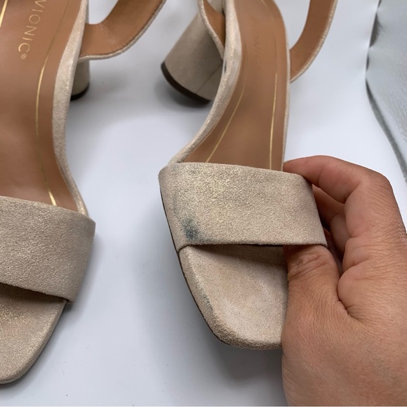 Vionic Zinfandel Women's ankle strap suede gold heel size 6 wedding party 1708 - Picture 5 of 11